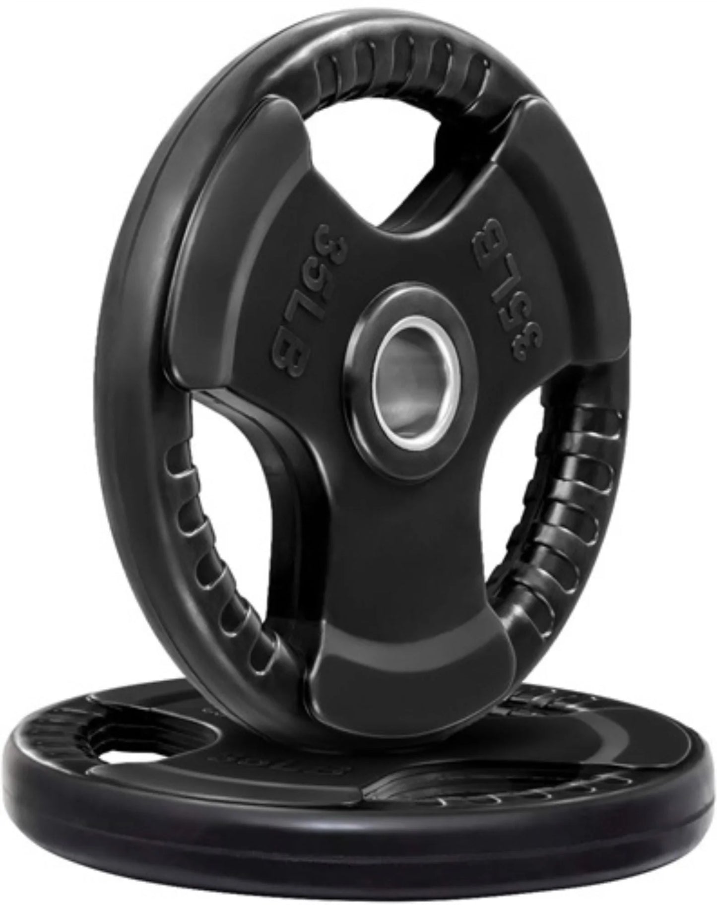 French Fitness Rubber Grip Olympic Weight Plate Set 170 lbs (New) Image 5