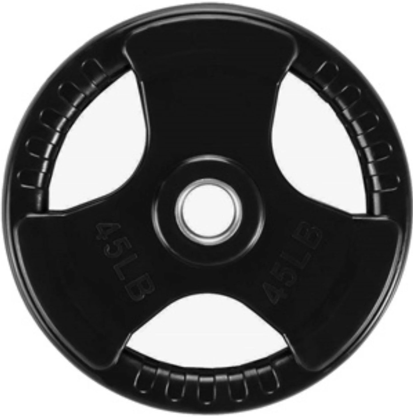 French Fitness Rubber Grip Olympic Weight Plate Set 450 lbs (New) Image 8