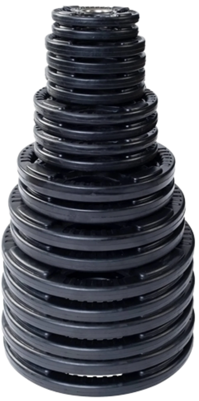 French Fitness Rubber Grip Olympic Weight Plate Set 450 lbs (New)