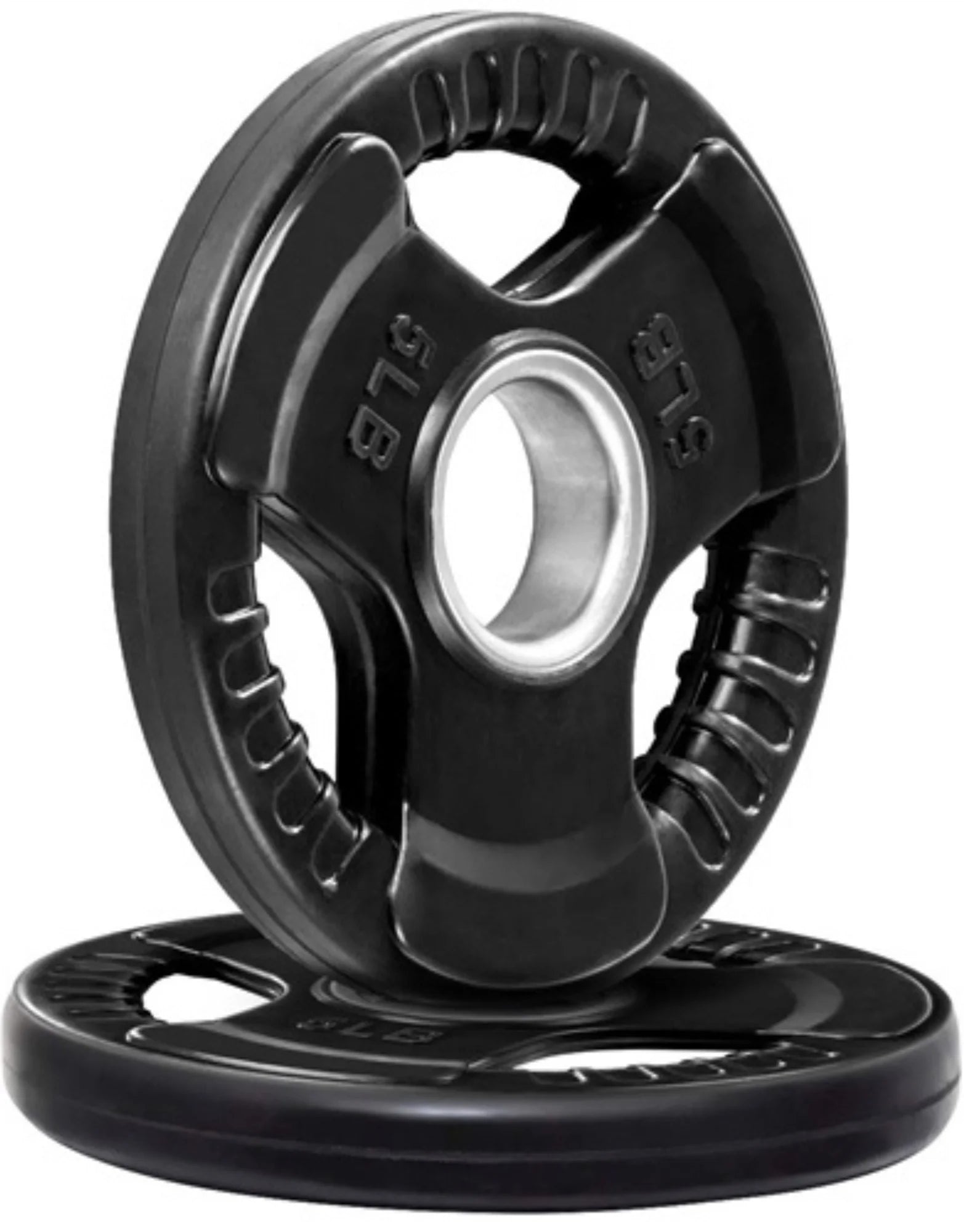 French Fitness Rubber Grip Olympic Weight Plate Set 50 lbs (New) Image 2