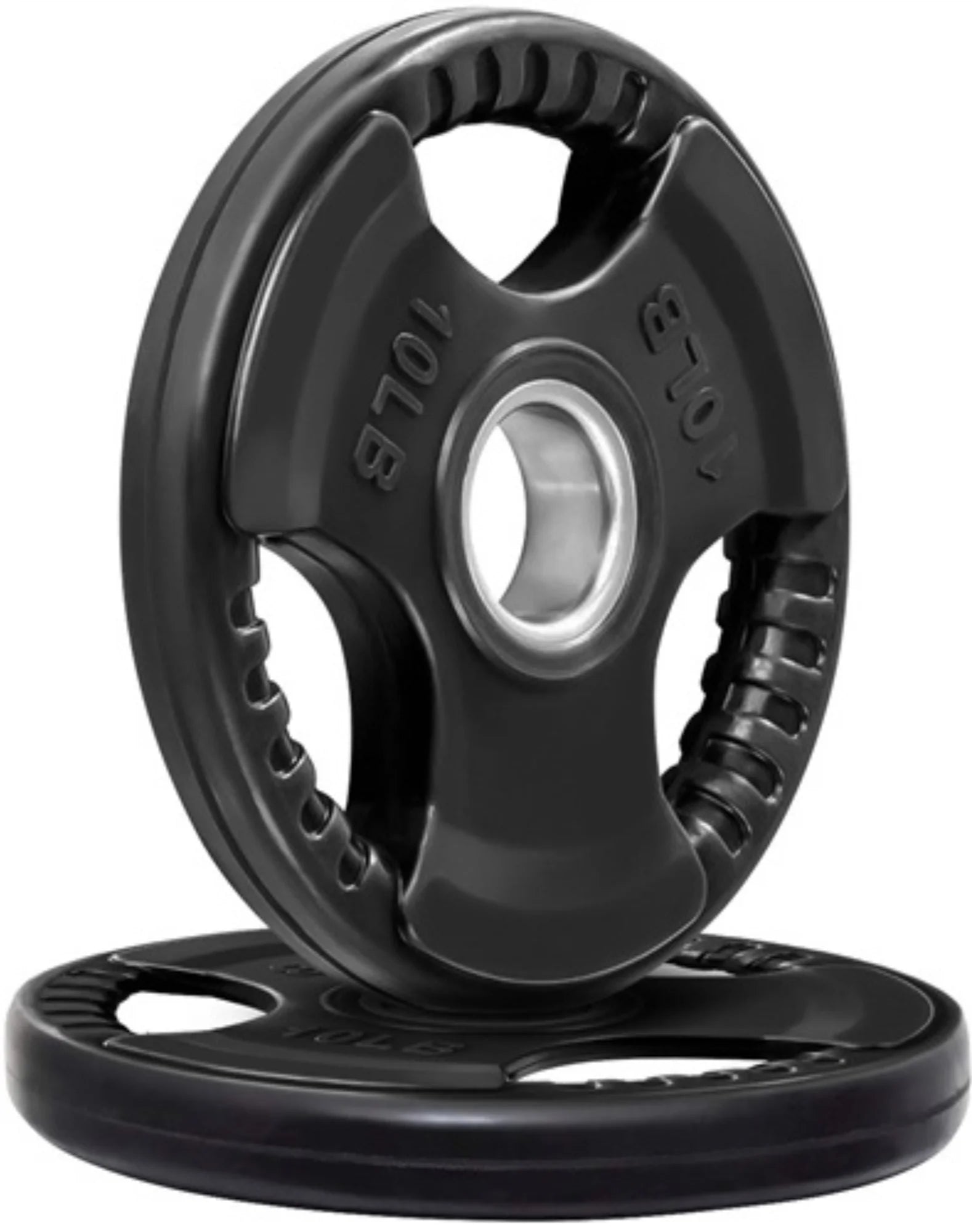 French Fitness Rubber Grip Olympic Weight Plate Set 50 lbs (New) Image 3