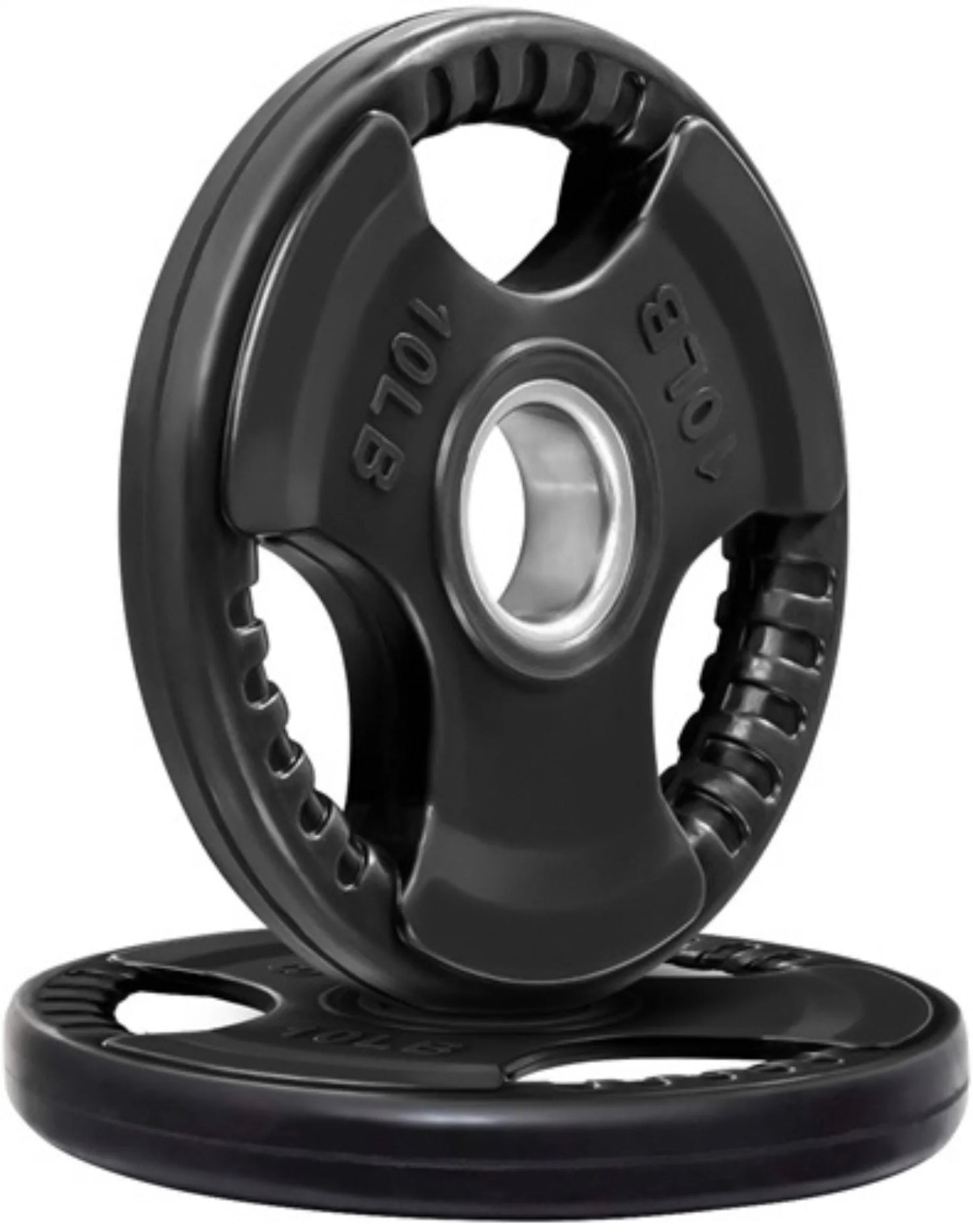 French Fitness Rubber Grip Olympic Weight Plate Set 70 lbs (New) Image 3