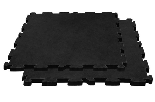French Fitness Rubber Interlocking Tiles Gym Flooring (39.37"x39.37" ea) (New) Image
