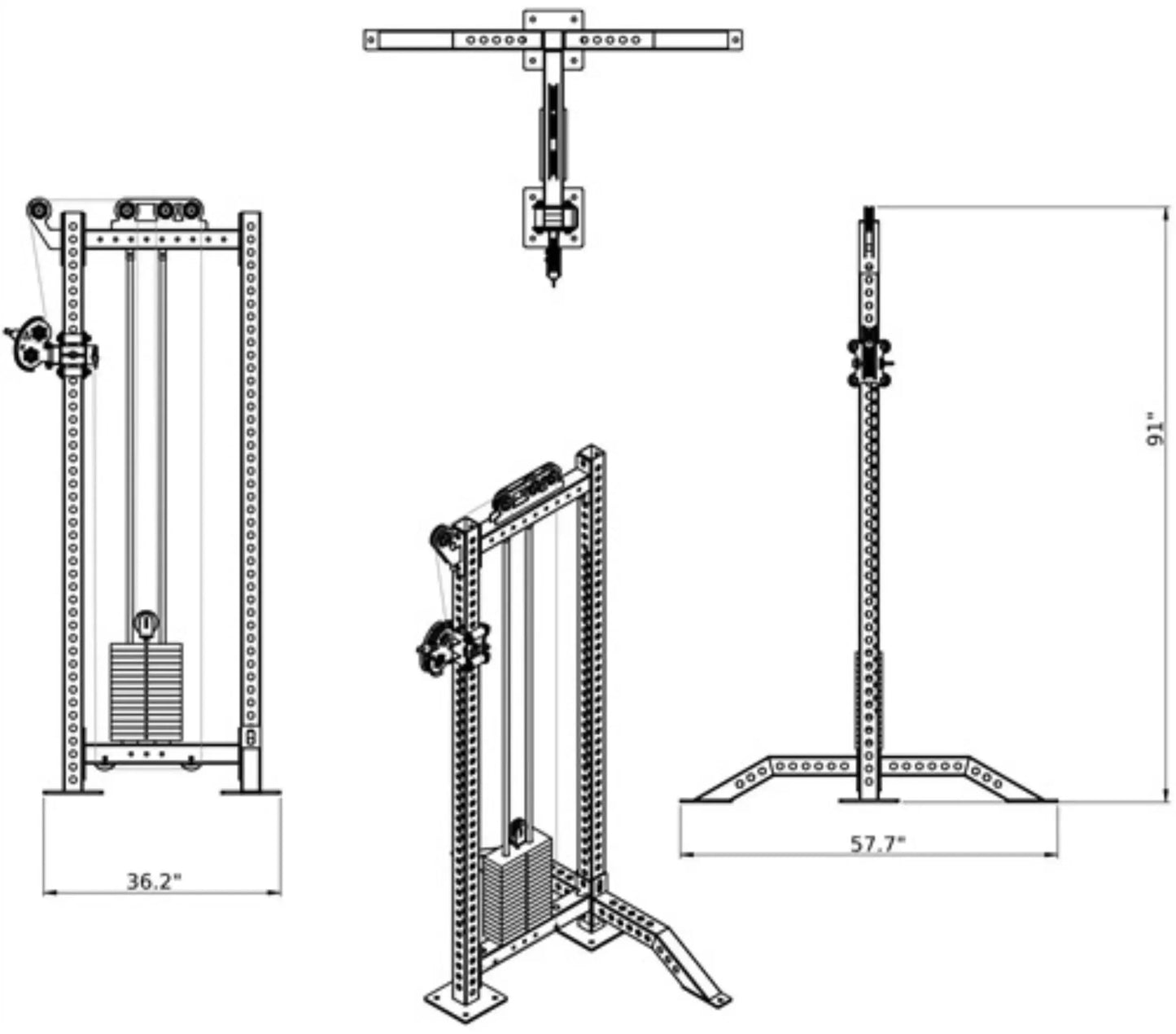 French Fitness Rack & Rig Cable Column (New) Image 3