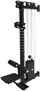 French Fitness Rack & Rig Rack Mounted Cable Column w/Lat Seat and Row Attachment (New) Image