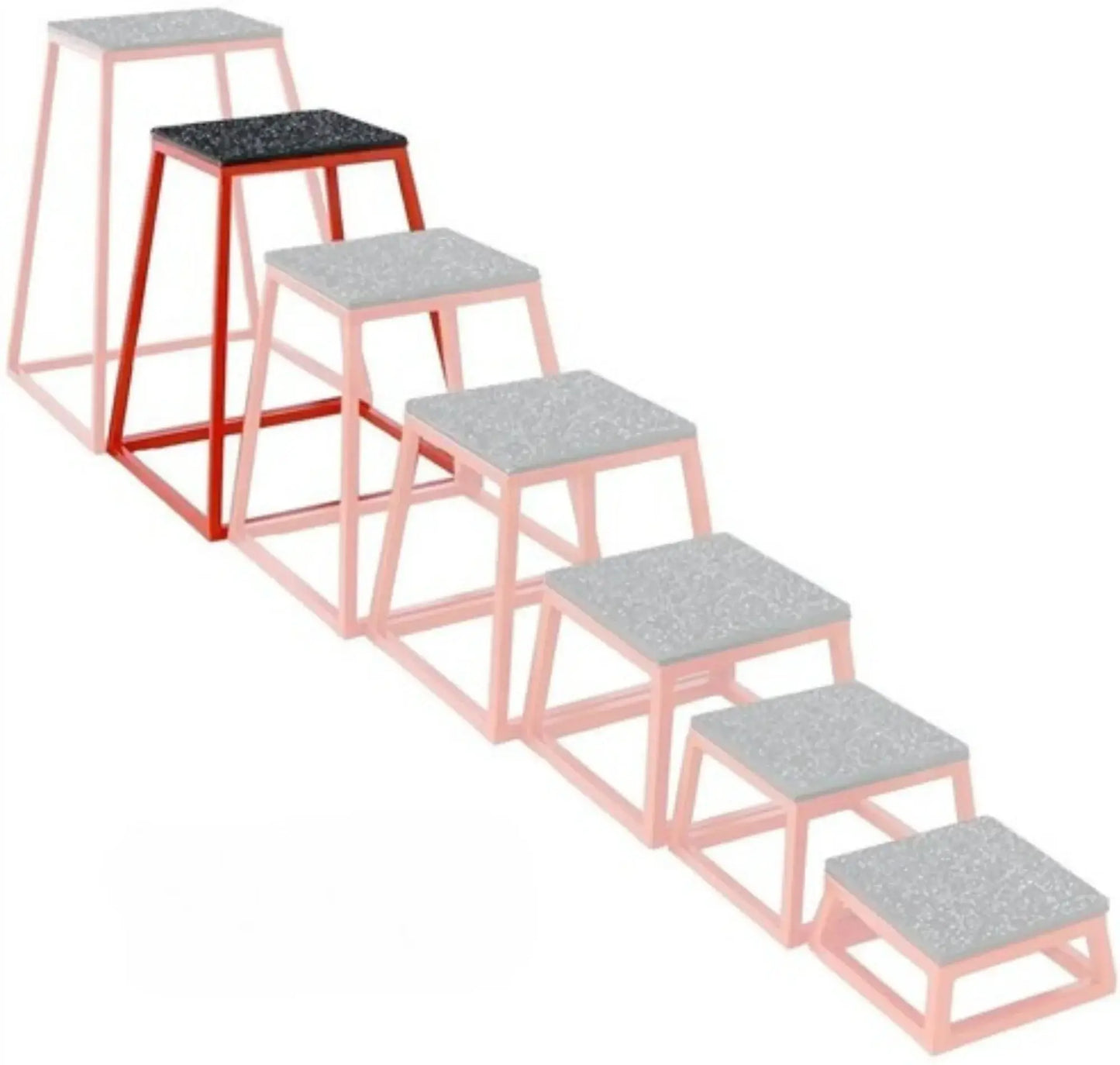 French Fitness 36" Steel Plyo Jump Box (New) - Angled View