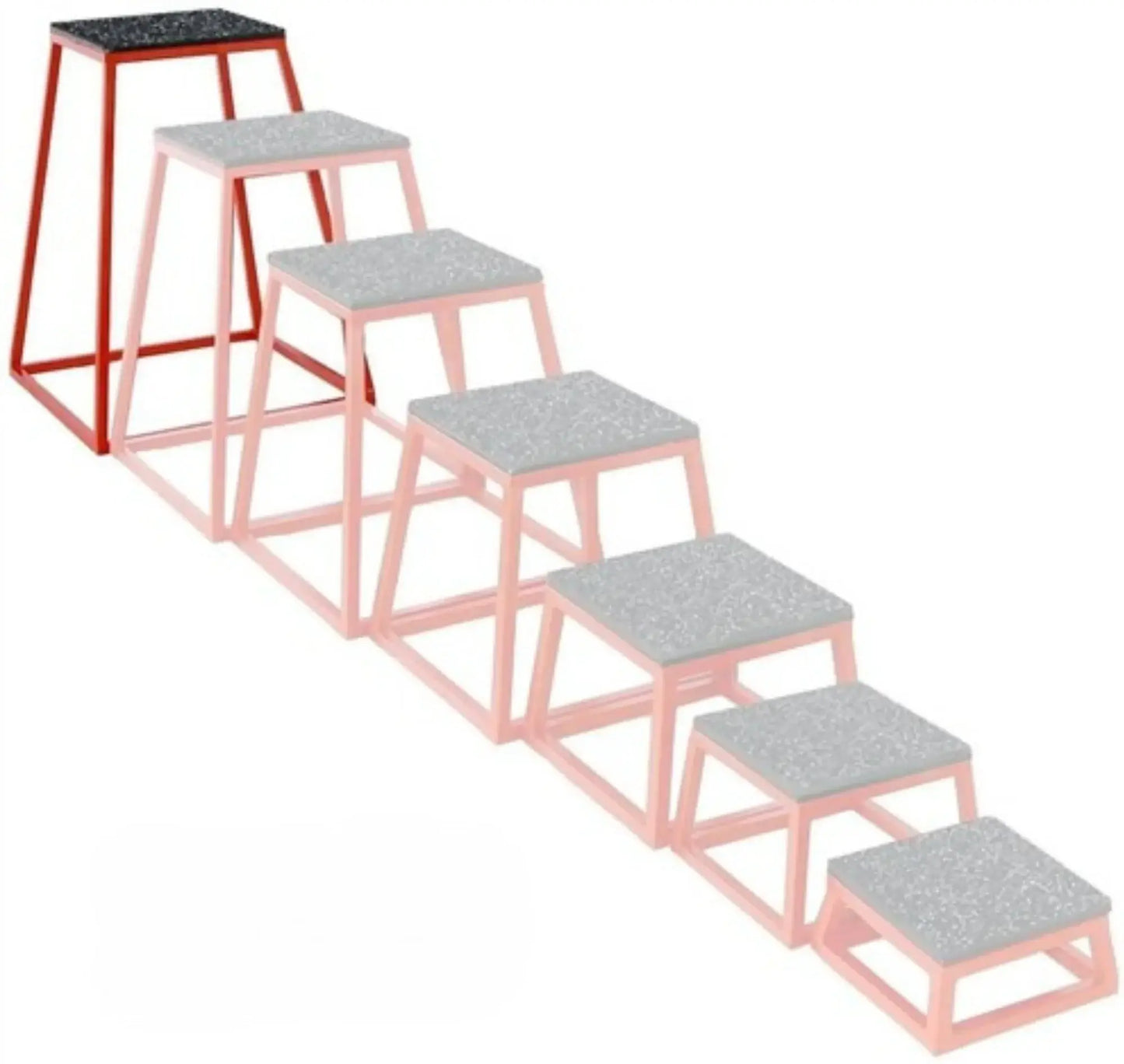 French Fitness 42" Steel Plyo Jump Box (New) - Angled View