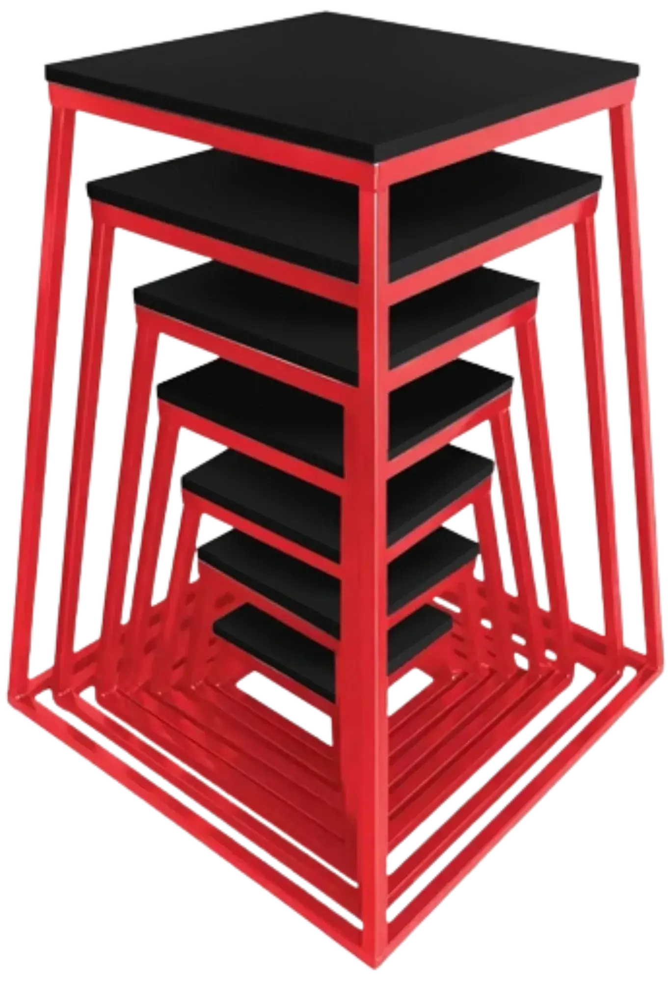 French Fitness Steel Plyo Box Set of 7 (6", 12", 18", 24", 30", 36", 42") (New) Image