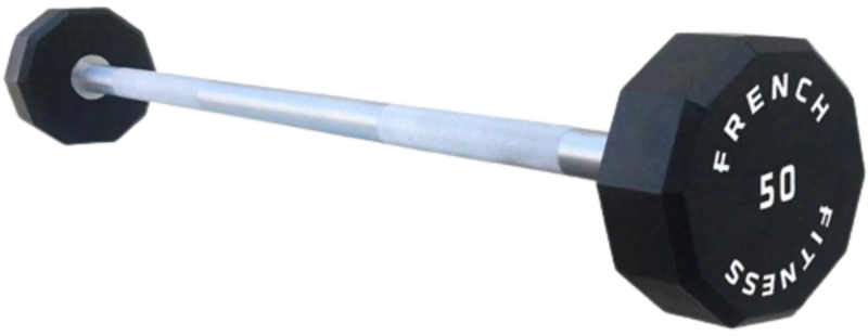 French Fitness Straight Urethane Barbell 50 lbs - Single (New)