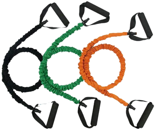 French Fitness Toning Resistance Tube Bands - Set of 3 (New) Image