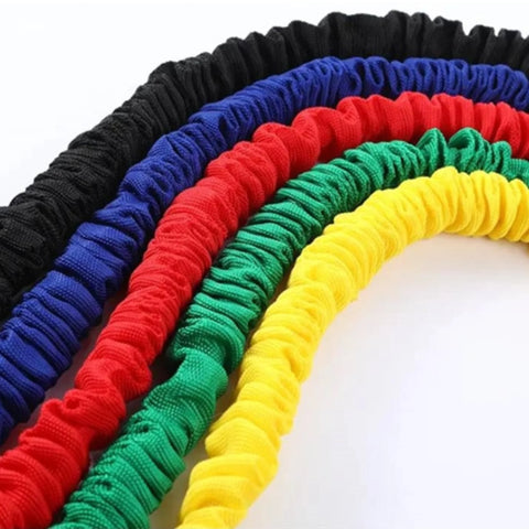 French Fitness Toning Resistance Tube Bands Set of 5 w/Handles (New)