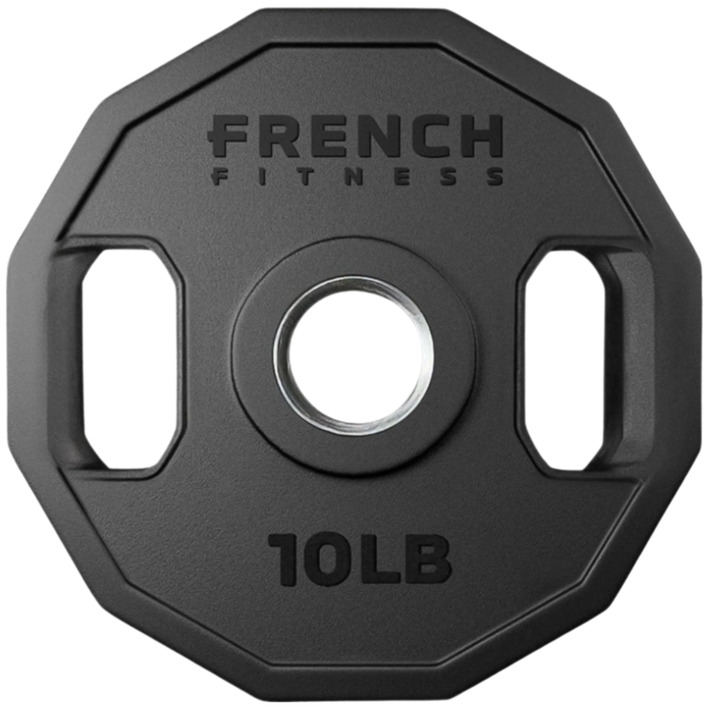 French Fitness Urethane Olympic Weight Plate V2 10 lbs Black (New)
