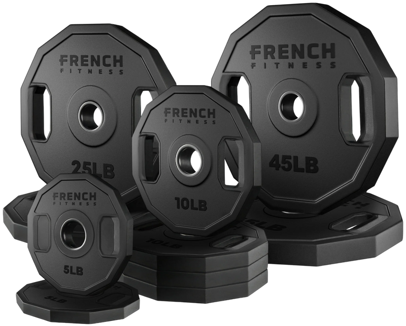 French Fitness Urethane Olympic Weight Plate V2 Set 190 lbs (New)