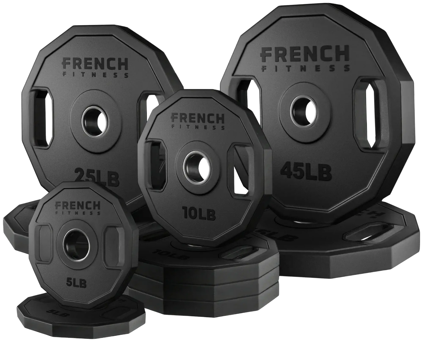 French Fitness Urethane Olympic Weight Plate V2 Set 190 lbs (New) Image