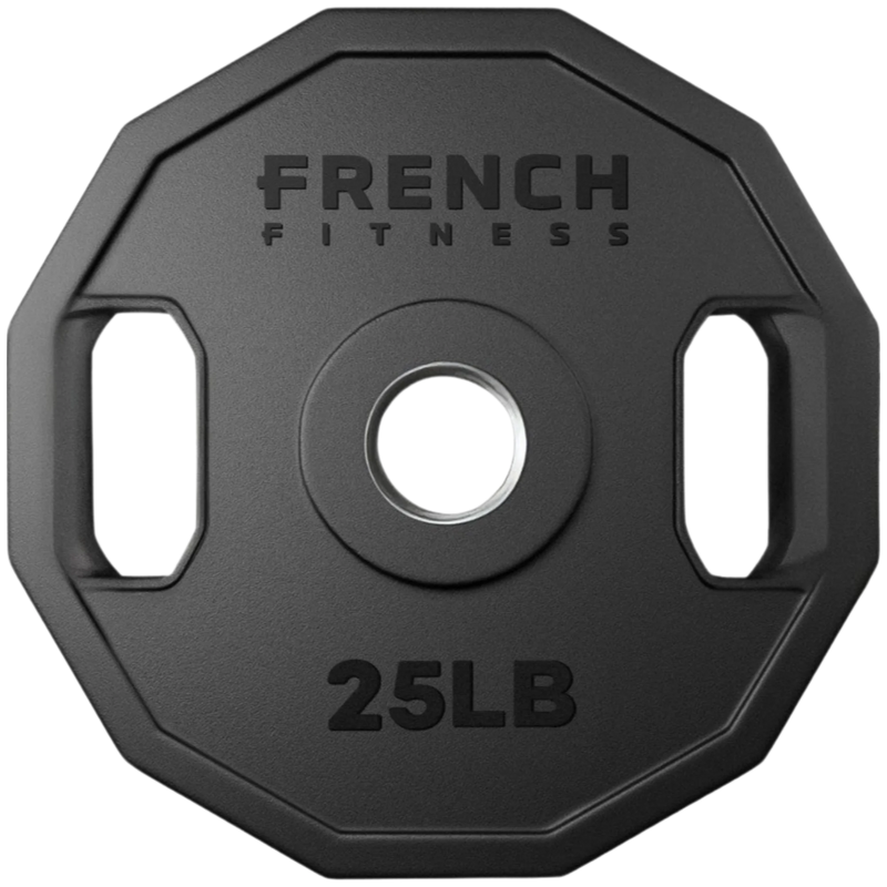 French Fitness Urethane Olympic Weight Plate V2 25 lbs Black (New)
