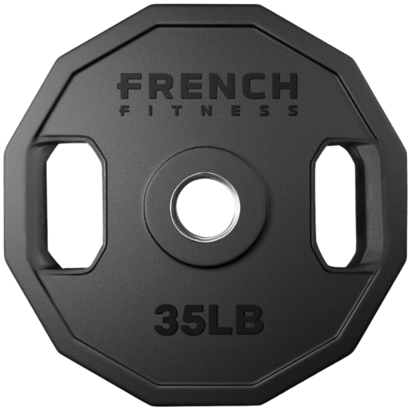 French Fitness Urethane Olympic Weight Plate V2 35 lbs Black (New)
