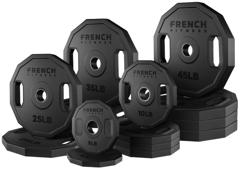 French Fitness Urethane Olympic Weight Plate V2 Set 350 lbs (New)