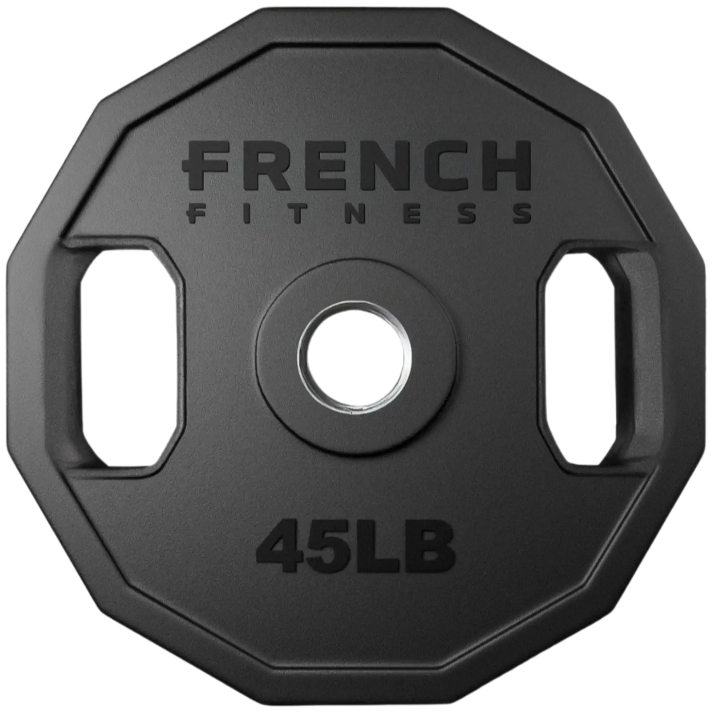 French Fitness Urethane Olympic Weight Plate V2 45 lbs Black (New) Image