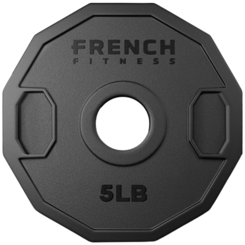French Fitness Urethane Olympic Weight Plate V2 5 lbs Black (New)