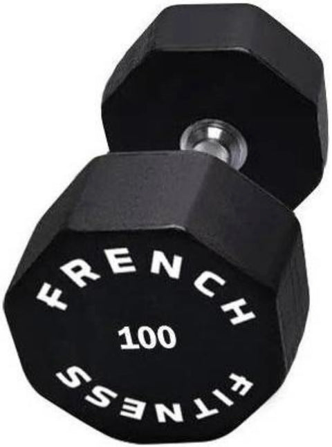 French Fitness Urethane 8 Sided Hex Dumbbell 100 lbs - Single (New)
