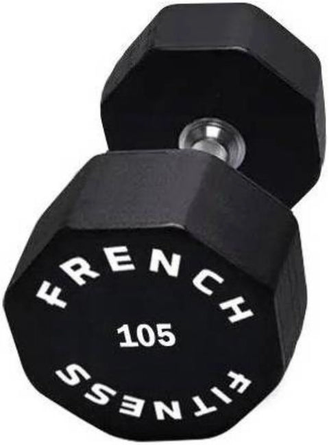French Fitness Urethane 8 Sided Hex Dumbbell 105 lbs - Single (New)