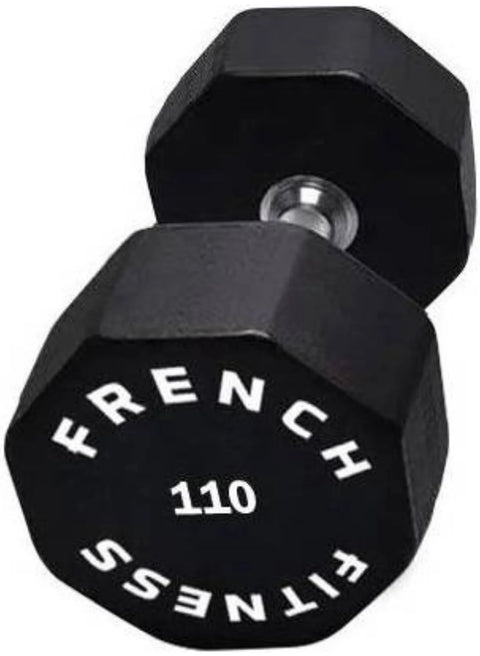 French Fitness Urethane 8 Sided Hex Dumbbell 110 lbs - Single (New)