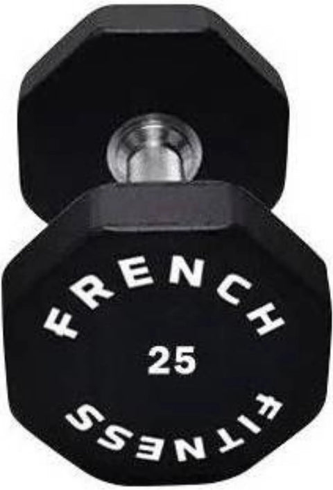 French Fitness Urethane 8 Sided Hex Dumbbell 25 lbs - Single (New)