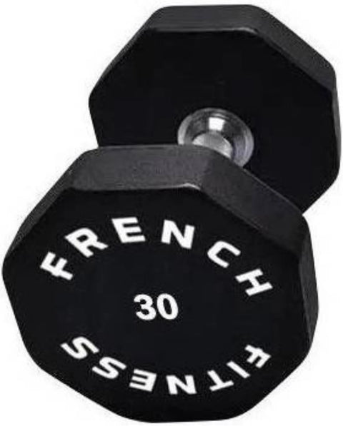 French Fitness Urethane 8 Sided Hex Dumbbell 30 lbs - Single (New)