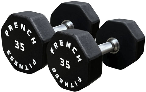 French Fitness Urethane 8 Sided Hex Dumbbell Set, 5-100 lbs (New)