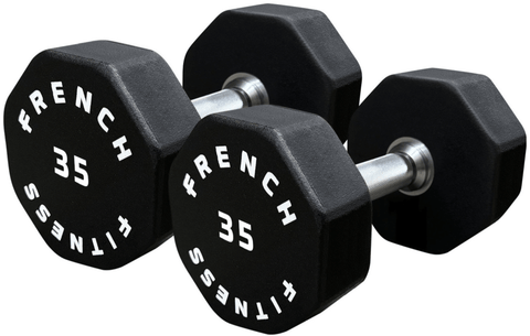 French Fitness Urethane 8 Sided Hex Dumbbell Set, 5-50 lbs (New) Image 8