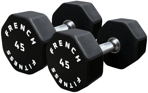 French Fitness Urethane 8 Sided Hex Dumbbell Set, 5-50 lbs (New) Image 10
