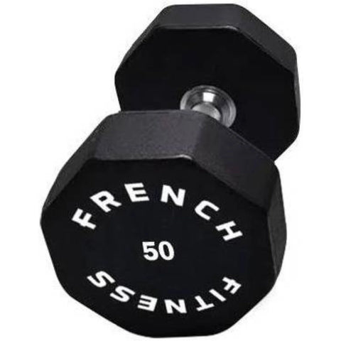 French Fitness Urethane 8 Sided Hex Dumbbell 50 lbs - Single (New)