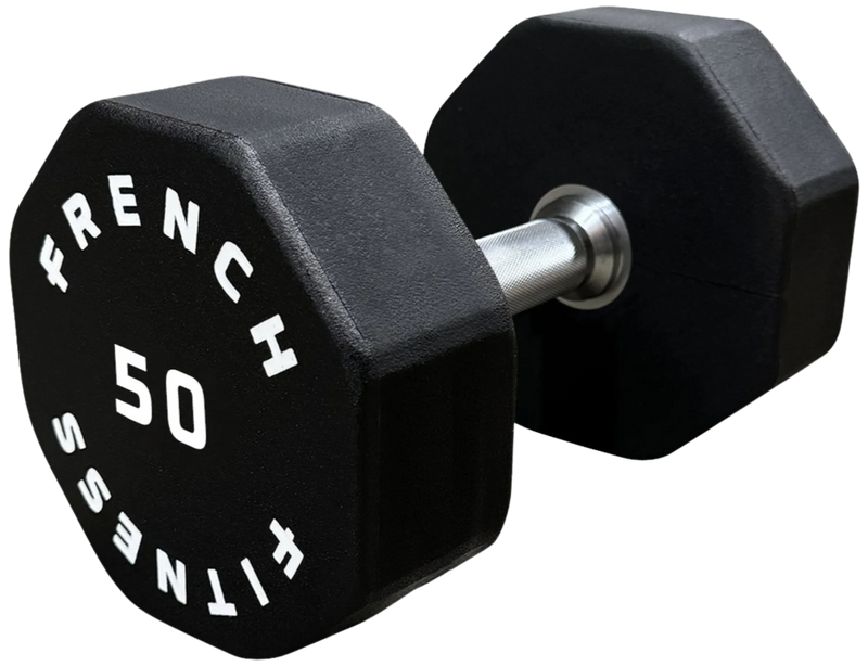 French Fitness Urethane 8 Sided Hex Dumbbell 50 lbs - Single (New)