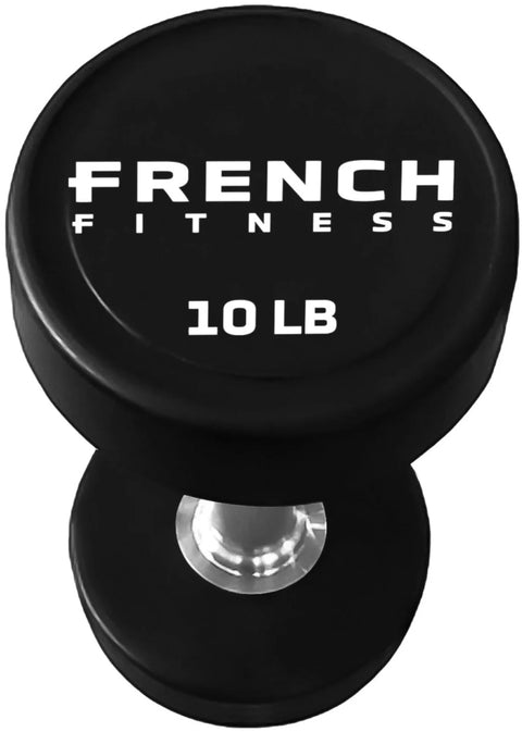 French Fitness Urethane Round Pro Style Dumbbell V2 10 lbs - Single (New) Image 2