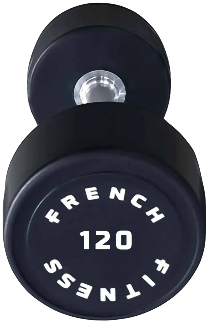 French Fitness Urethane Round Pro Style Dumbbell 120 lbs - Single (New)