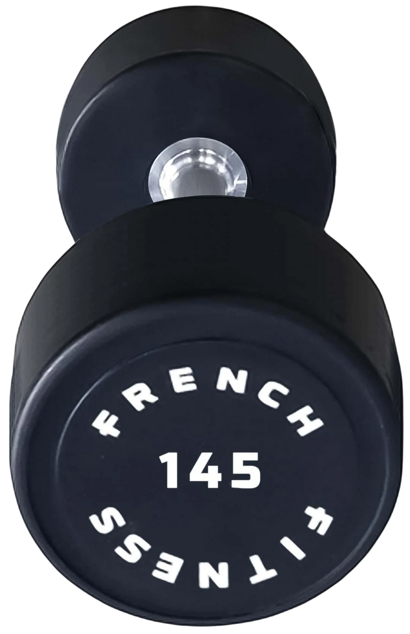 French Fitness Urethane Round Pro Style Dumbbell 145 lbs - Single (New)