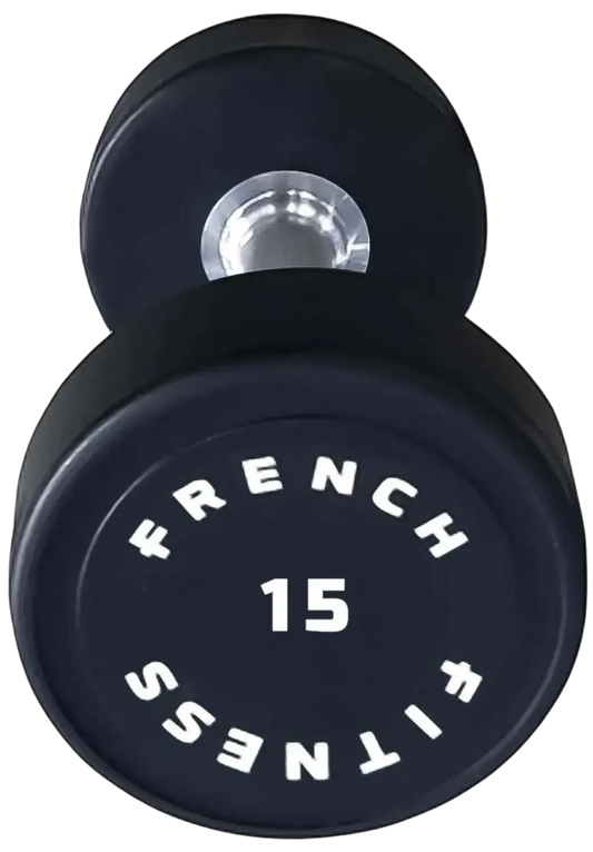 French Fitness Urethane Round Pro Style Dumbbell 15 lbs - Single (New) Image
