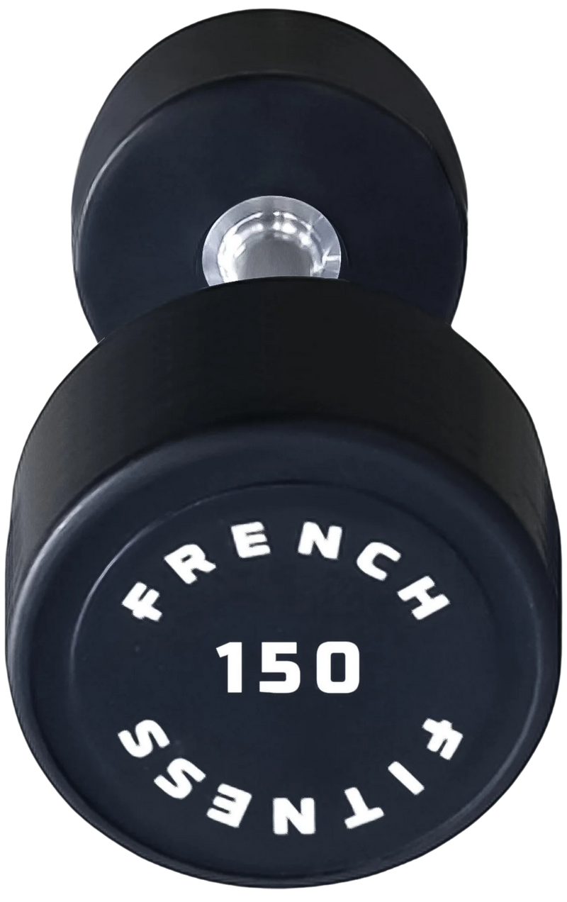 French Fitness Urethane Round Pro Style Dumbbell 150 lbs - Single (New)