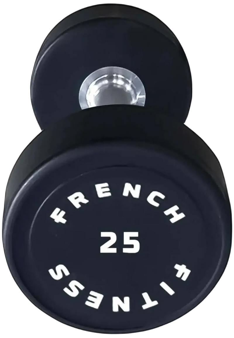 French Fitness Urethane Round Pro Style Dumbbell 25 lbs - Single (New) Image