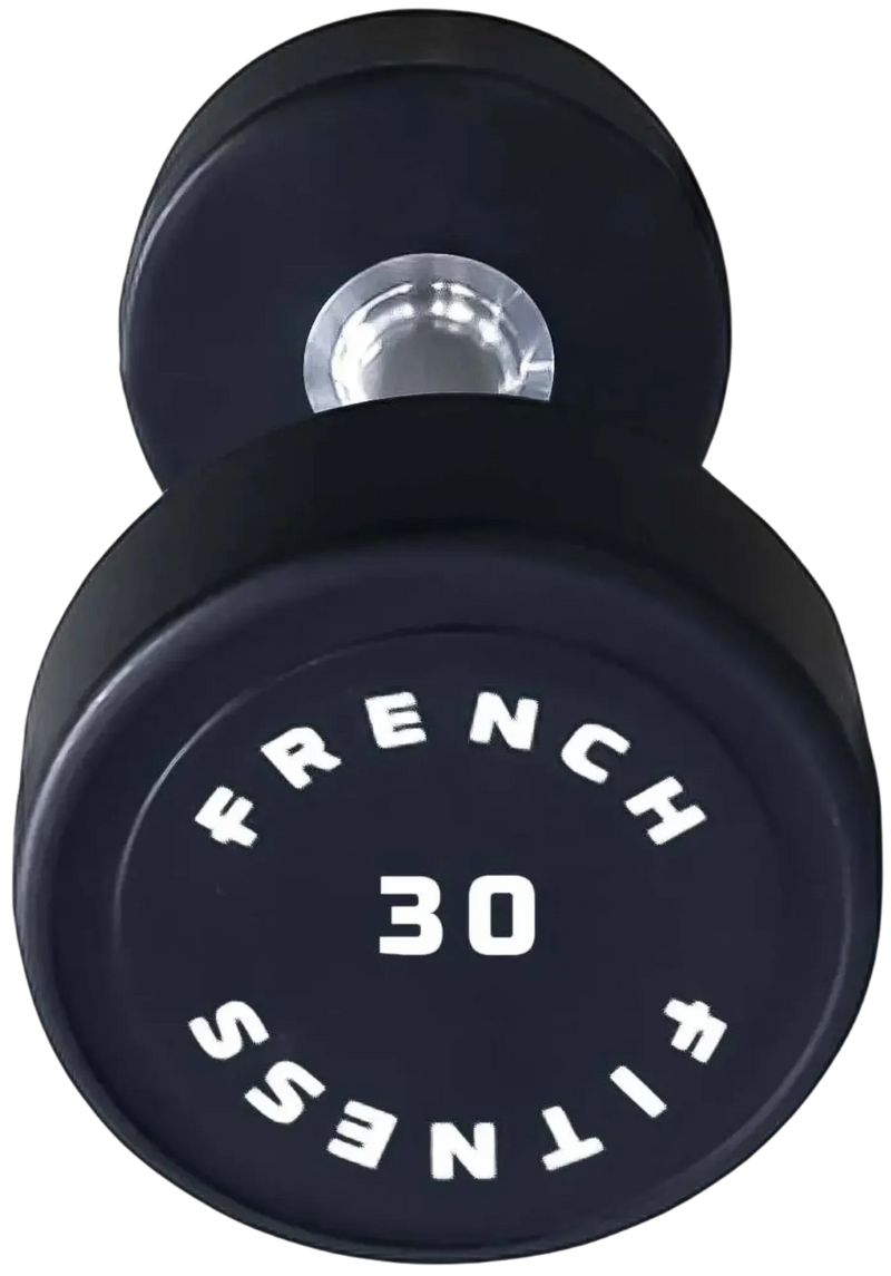 French Fitness Urethane Round Pro Style Dumbbell 30 lbs - Single (New)