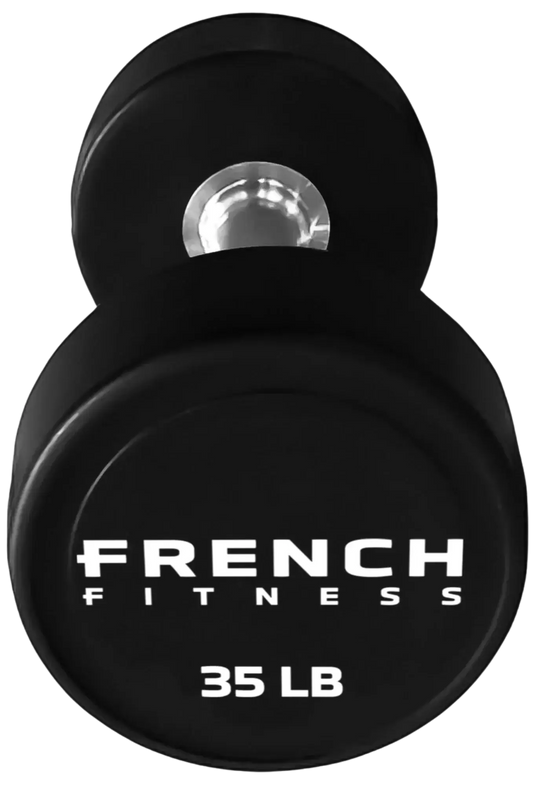 French Fitness Urethane Round Pro Style Dumbbell V2 35 lbs - Single (New) Image