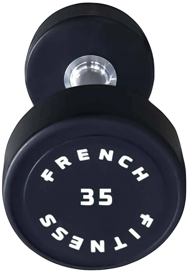 French Fitness Urethane Round Pro Style Dumbbell 35 lbs - Single (New)