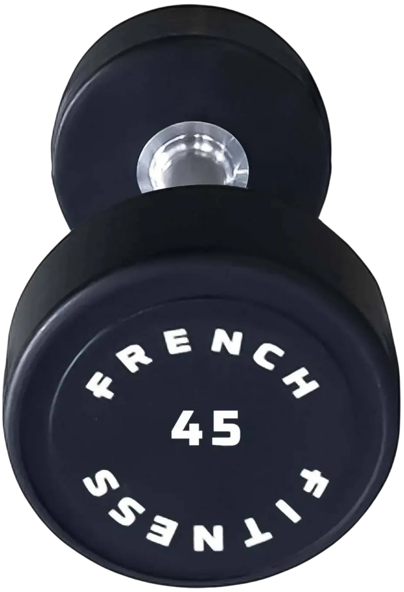 French Fitness Urethane Round Pro Style Dumbbell 45 lbs - Single (New)