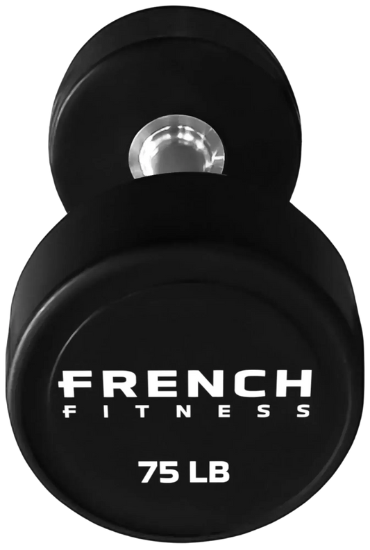 French Fitness Urethane Round Pro Style Dumbbell V2 75 lbs - Single (New) Image