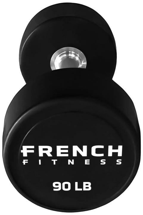 French Fitness Urethane Round Pro Style Dumbbell V2 90 lbs - Single (New) Image
