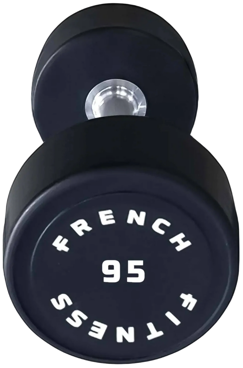 French Fitness Urethane Round Pro Style Dumbbell 95 lbs - Single (New)