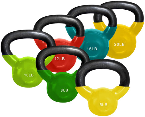 French Fitness Vinyl Kettlebell Set Set of 6 (5-20 lbs) (New)