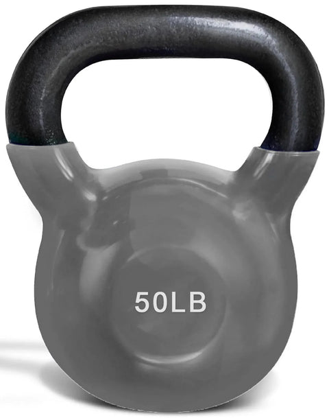 French Fitness Vinyl Kettlebell Set 5-50 lbs (New)