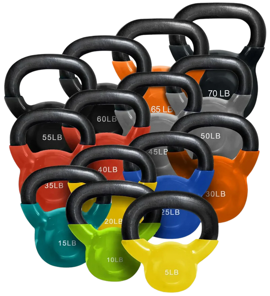 French Fitness Vinyl Kettlebell Set 5-70 lbs (New)