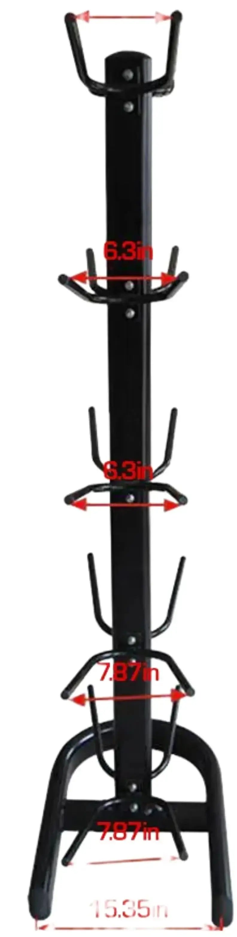 French Fitness - 10 Ball Vertical Medicine, Wall & Slam Rack (New) - Front View